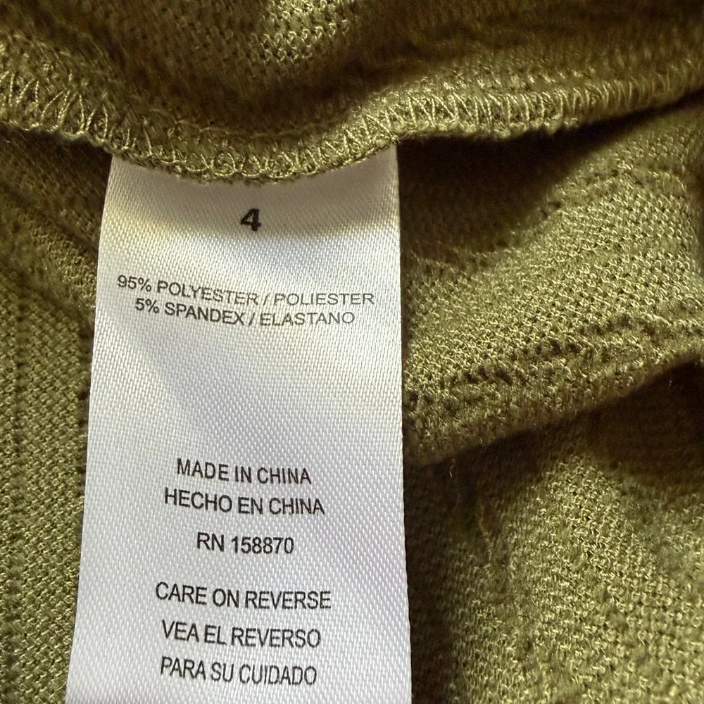Just Lizzy Girls Olive Green Cable Knit 2-Piece Set Twist Top Flare Pants 4